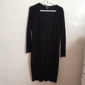 Long open weave cardigan